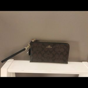 COACH Double Zip Wallet In Signature Coated Canvas